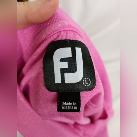 2/$30 FJ Classic Pink and White Color Block Polo Golf Shirt (#296) - Picture 2 of 8